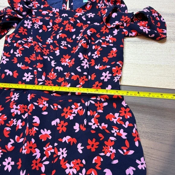 Draper James Romper Women 4 Painterly Floral Cold Shoulder Floral - Picture 4 of 13